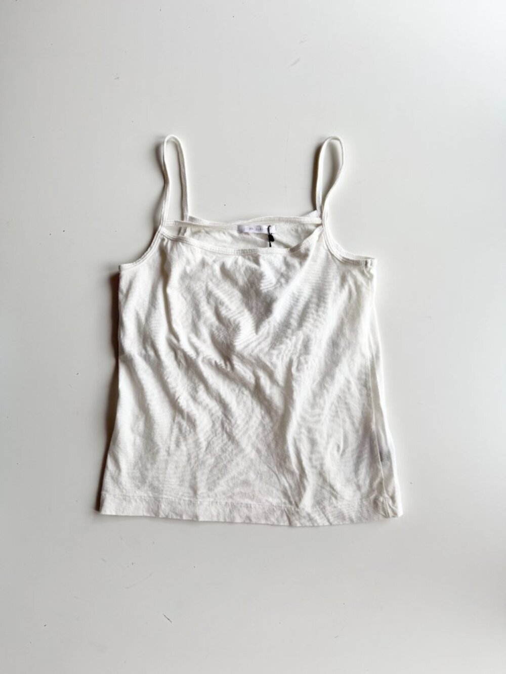 NWT JOHN ELLIOTT White Cotton Jersey Scoop Neck Strap Camisole Tank, Size 1/S - Picture 6 of 14
